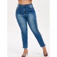 thumbnail image 3 of Tamaño Plus Faded Up Jeans de encaje Rosegal Vaqueros de talla grande, 3 of 5