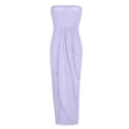 thumbnail image 6 of Otvok Women's Strapless Stretch Dress Solid Color High-Split Elastic Wrinkle Dress, Summer Dresses for Women, 6 of 6