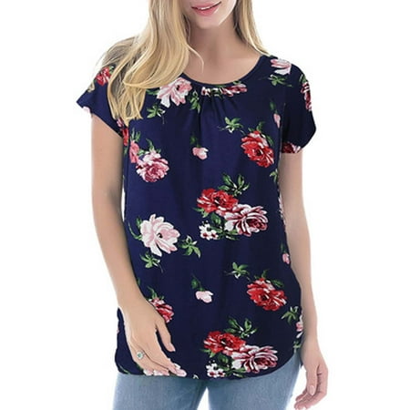 

Women Pregnant Summer Short-sleeved Breastfeeding Pregnant T-shirt Top