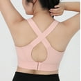 thumbnail image 4 of Women's T-Shirt Bra Strap Plus Size Sports Underwear Pullover Bra Shockproof Yoga Bralettes Bra V-Neck Seamless Bra Feature Hook and Eye Closure Bralette Bra Style Y-557 , Pink-a 4XL, 4 of 8