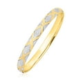 thumbnail image 1 of Bracelet Rigide Motif Géométrique en Or Bicolore 10k avec Diamants 7 Po, 1 of 2