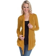 Semi-sheer Cardigan Cover-up with Pockets (3X, Dark-Mustard)