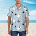 thumbnail image 2 of Balery Skiing penguin Bear Camisas hawaianas de manga corta para hombre, camisas playeras de corte holgado, camisas de vacaciones con botones,Large, 2 of 7