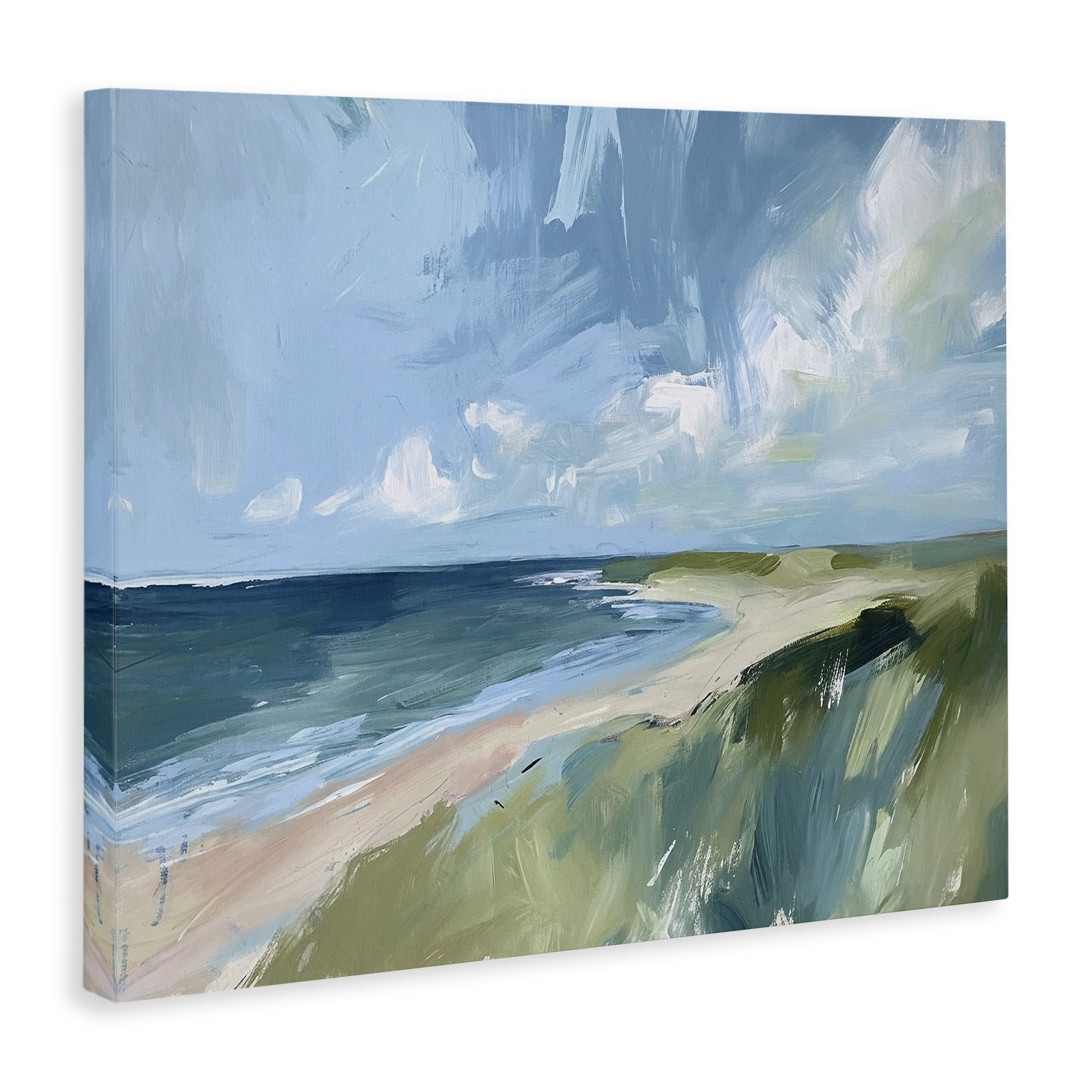 Stupell Industries Coastal Wilderness Landscape Coastal Painting Gallery Wrapped Canvas Art Print Wall Art, 20 x 16