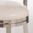 thumbnail image 5 of Ember Interiors Rouen Shiny Nickel Metal Swivel Counter Height Stool, Ivory Faux Leather, 5 of 7