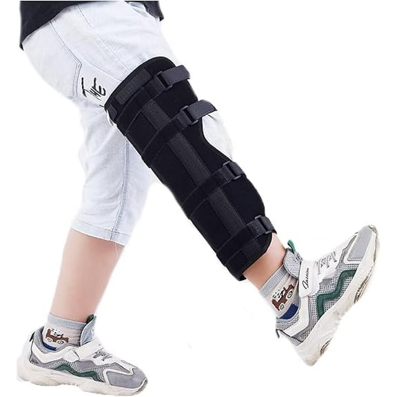OAO Kids Knee Immobilizer Leg Stabilizer Long Adjustable Knee Splint Arthritis Sprain Night Sleep Knee Leg Support Injury Recovery Knee Brace for 5-7 Yrs