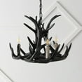 thumbnail image 6 of JONATHAN Y Nelle 18" Adjustable Resin Antler 3-Light Dimmable LED Chandelier, Black, JYL6304B, 6 of 10