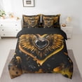 thumbnail image 2 of Feelyou Romantic Love Heart Bedding Comforter Set 7 Pieces, Angel Wings Full Bedding Set, 2 of 8
