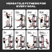 LNOW Home Gym Station, 6-in-1 LAT Pull Down & Row Cable Machine with High/Low Pulley, Leg Support | Back & Body Workout for Home Gym Training