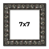 7x7 Frame Black-Brown Medieval Solid Wood Picture Frame | 1.5 Inch Moulding Width | Gotham Beveled