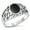 Black Simulated Onyx, variant on CHOOSE YOUR COLOR Wide Simulated Black Onyx Filigree Bali Rope Ring .925 Sterling Silver Band CZ Female Size 9