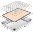 thumbnail image 2 of 9 Inch Small Toaster Oven Pan with Grid Rack and Silicone Mat Set, P&P CHEF Mini Stainless Steel Toaster Oven Tray Baking Pan with Cooling Rack, 3 Pcs (1 Pan + 1 Rack + 1 Mat), Dishwasher Safe, 2 of 7