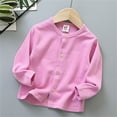 thumbnail image 2 of AOMPMSDX Children Kids Toddler Baby Girls Boys Long Sleeve Solid Knit Cardigan Jacket Coat Outer Outfits Clothes Girls Coat&jacket Pink 3 Years-4 Years, 2 of 3