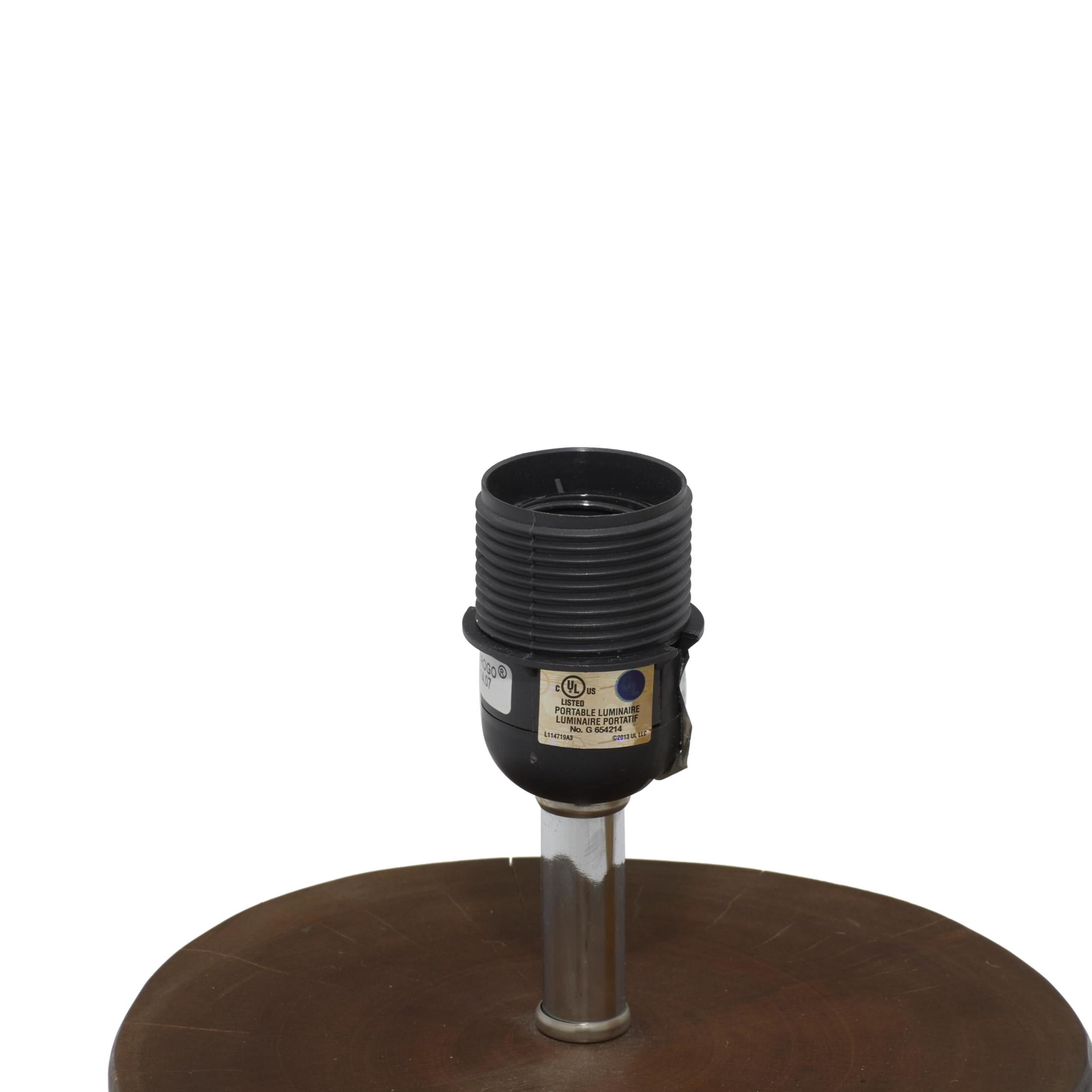 DecMode 14" Low Profile Dark Brown Table Lamp with Brown Linen Shade
