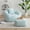 Light Blue + faux fur + Foam, variant on Big Bean Bag Chair with Footstool, Oversized Bean Bag, Faux Fur Shell-Shaped Large Chair with Filler, Stuffed Big Accent Sofa, Floor Sofa for Gaming Room, Reading Room, Living Room, Home Theater