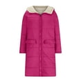 thumbnail image 6 of QATAINLAV Long Puffer Coat for Women Oversized Reversible Fleece Jackets Winter Warm Sherpa Lined Hooded Outerwear, Hot Pink, XXXL, 6 of 8