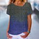 thumbnail image 2 of Moda mujer moda manga corta cuello sesgado impreso camiseta larga blusa suelta Tops OAVQHLG3B Store  lin121212, 2 of 4