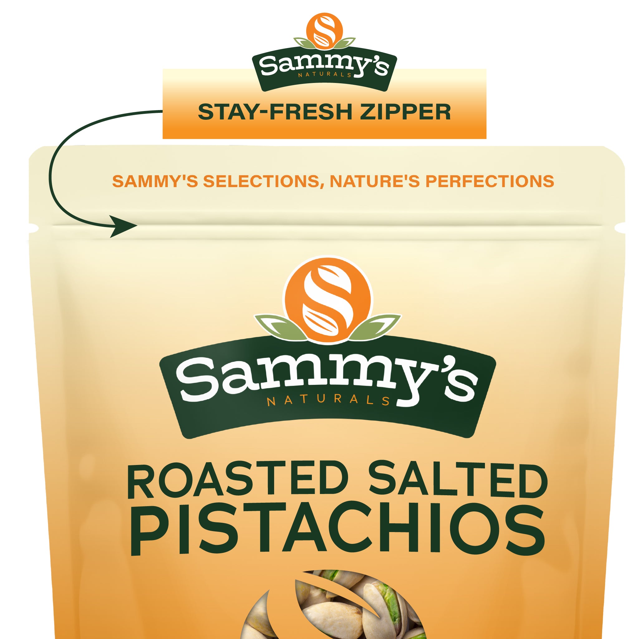 Sammys Naturals California Pistachios, Roasted & Salted (32oz - 2 lbs) Kosher