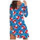 thumbnail image 1 of Vestido de manga larga para mujer, vestido de Navidad para mujer, estampado de Papá Noel de Navidad, suelto, manga larga, cuello redondo, ligero, informal, vestidos de otoño Fridja  hjkh359, 1 of 5