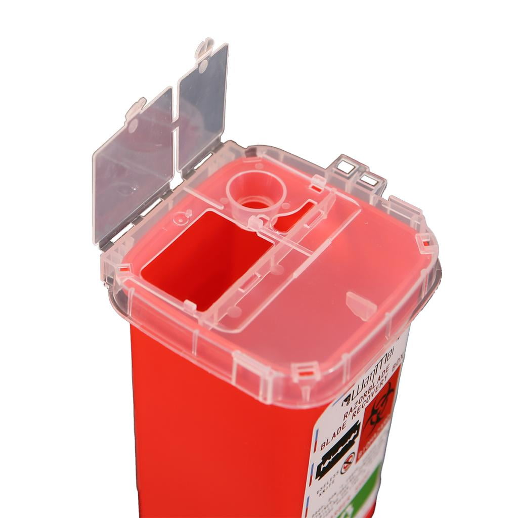 SM SunniMix Plastic Small Sharps Biohazard Needles Disposal Container Bin 3 Color 