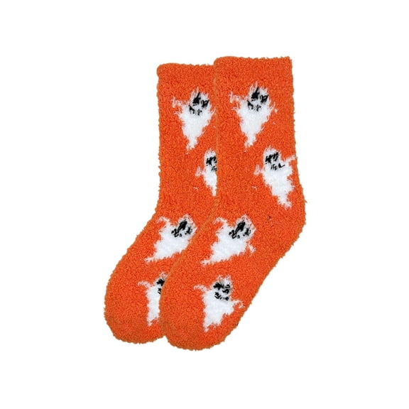 ZHOGXU Cozy Kids Halloween Themed Festival Print Crew Socks For Boys And Girls Night Comfort Warm Socks Everyday Wear,Orange2