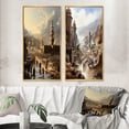 thumbnail image 1 of Designart "Hajj Pilgrimage Islam wall decor V" Islam Framed Wall Art Set Of 2 - Yellow Spiritual Frame Gallery Set For Office Decor, 1 of 6