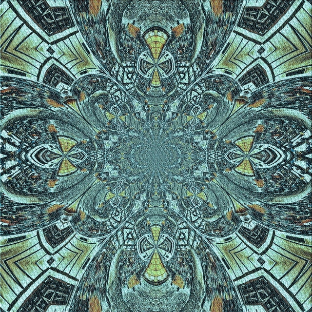 Ahgly Company Machine Washable Indoor Square Transitional Dark SlateGray or Dark SlateGrey Green Area Rugs, 5' Square