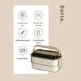 thumbnail image 3 of CHICIRIS Lunch Box, Lunchbox, Bento Boxes, Double Layer, 1400ml With Cutlery, Stainless Steel, With Cutlery, Portable Bento Box For Work, School, Office, 3 of 8