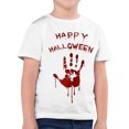 thumbnail image 5 of Gubotare Toddler Girl Halloween Shirt Cutest Pumpkin in The Patch T-Shirt Pumpkin Graphic Short Sleeve Tee Tops Toddler Girl Halloween Tee (White,6-7 Years), 5 of 5