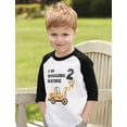 thumbnail image 3 of Tstars Boys Unisex 2nd Birthday Gift Birthday Gift for 2 Year Old Bulldozer Construction Birthday Shirts for Baby Boy Party Birthday Party B Day Toddler Raglan 3-4 Sleeve Baseball Tee, 3 of 5