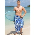 thumbnail image 3 of HAPPY BAY Men's Standard Swimsuits Sarong Pareo Beach Wrap One Size Blue-F330 Summer Vacation Party, 3 of 5