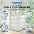 thumbnail image 4 of Gracious Living 4 Drawer Desktop Storage w/ Organizer Lid, White (3 Pack), 4 of 11