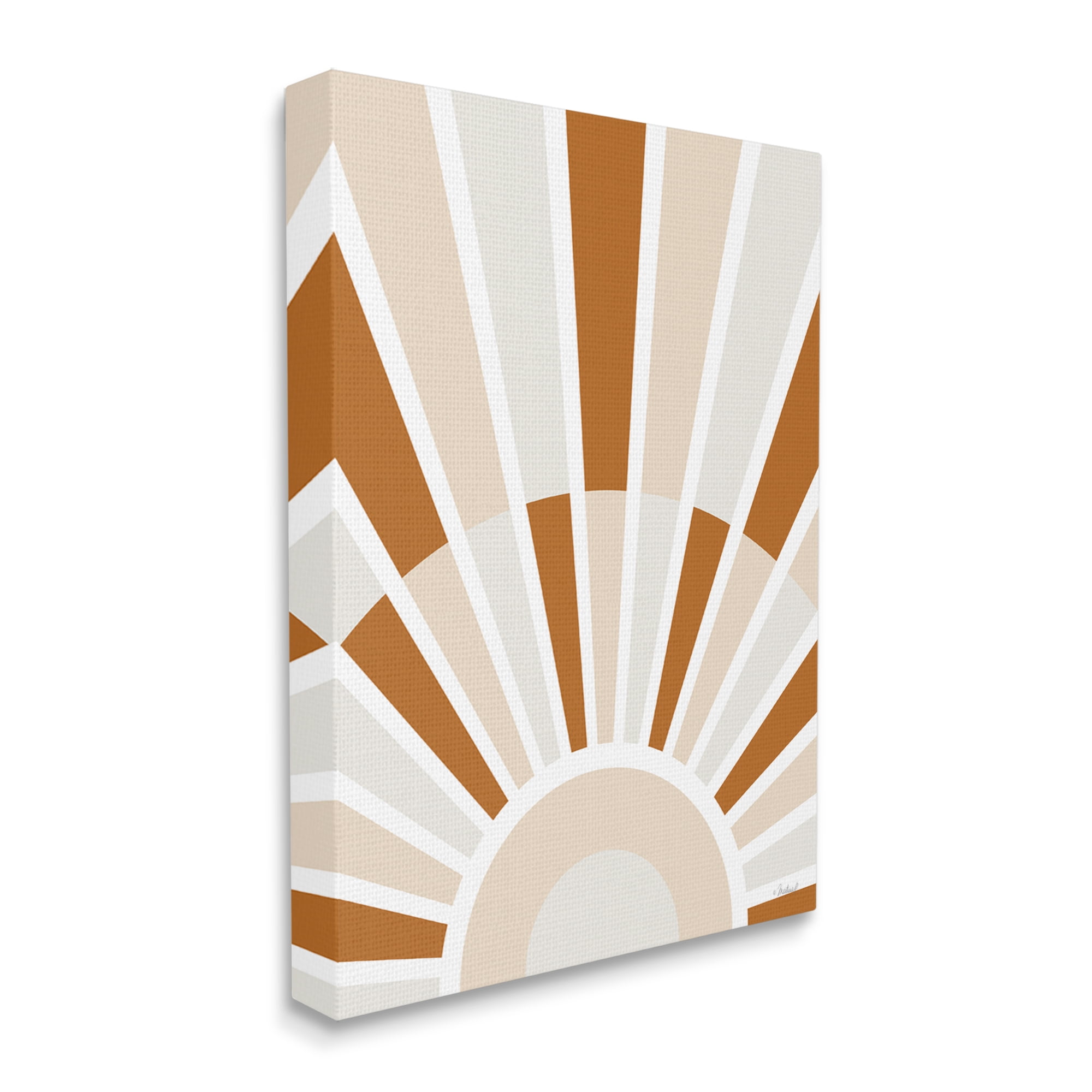 Stupell Industries Abstract Sun on Horizon Alternating Stripes Earth Tones Graphic Art Gallery Wrapped Canvas Print Wall Art, Design by Martina Pavlova