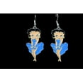 thumbnail image 3 of Betty Boop Blue Earrings with Dress Blowing Classic Design Jewelry J-BBE-7, 3 of 3
