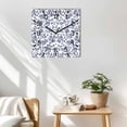thumbnail image 3 of Blue Flower Wooden Wall Clock Silent Non Ticking, Spring Leaf Vintage Farmhouse Boho Plant Square Wall Clocks Battery Operated, Decor Clock for Home Office, Living Room, Kitchen, 12 Inch, 3 of 9