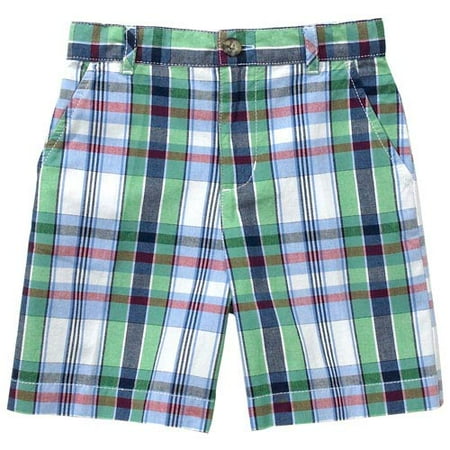 George - Plaid Shorts, Green & Blue - Toddler
