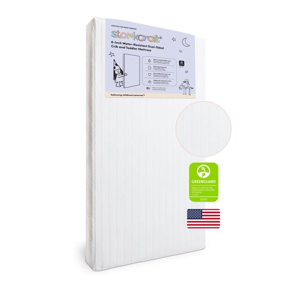 Storkcraft 6-Inch Water-Resistant Dual-Sided Crib and Toddler Mattress,
