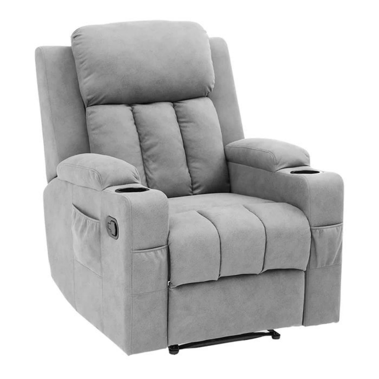 Traditional Fabric Recliner Chair, Classic Manual Recliner Sofa with