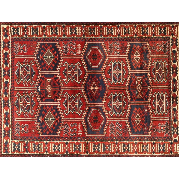 Ahgly Company Machine Washable Indoor Rectangle Traditional Dark Gold Brown Area Rugs, 8' x 10'