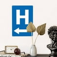 thumbnail image 4 of H Hospital Entrance With Left Arrow Sign Aluminum Metal Tin Sign Wall Decor Vintage Poster Home Bedroom Office Club Bar Wall Decoration Plaque 8x12 Inch, 4 of 6