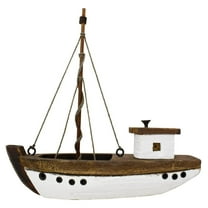 Wooden Sailboat Nautical Sail Boat Decor Coastal Centerpiece Home Shelf Decoration Beach Themed Statue Ornaments for Bathroom Room Bedroom (A)