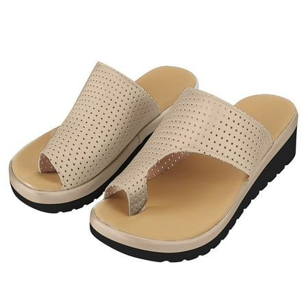 

HIBRO Women Thick Bottomed Shoes Wedge Heel Sandals Clip Toe Summer Beach Shoes