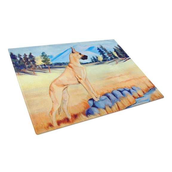 Caroline's Treasures Great Dane Glass Cutting Board Large