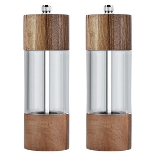 2X Molinillo de Pimienta Molinillo de Pimienta Transparente Molienda de Sal NúCleo de Cerámica Botella de Condimento