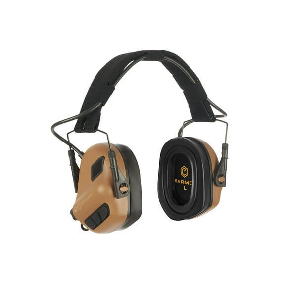 Earmor Electronic Ear Muffs w/ Gel Earpads & AUX Input, 22dB, Coyote Brown