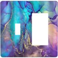 thumbnail image 2 of Sdmnsg-T Purple Marble Print 2 Gang Combin Toggle Rocker Decorative Electrical Receptacle Outlet Plates Covers for Bedroom Kitchen Farm House Decor, 2 of 5