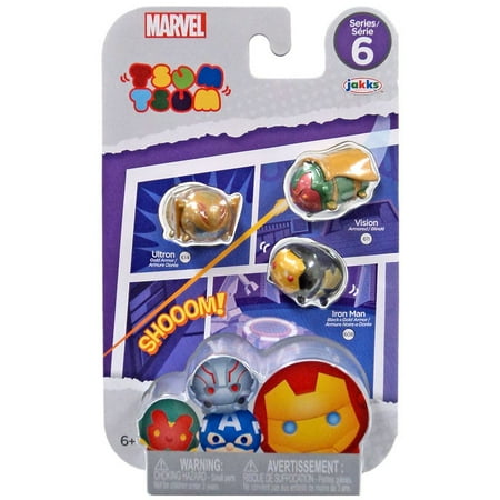 Marvel Tsum Tsum Series 6 Iron Man, Ultron & Vision Minifigure 3-Pack