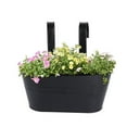thumbnail image 4 of Metal Iron Hanging Flower Pots for Railing Fence Hanging Bucket Pots Countryside Style Window Flower Plant Holder with Detachable Hooks Home Decor,Black,3 Pcs, 4 of 8