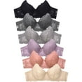 thumbnail image 1 of 247 Frenzy 24F-BR4345L-34C Women Essentials Mopas Full Coverage Allover Lace Bras, Assorted Color - Size 34C - Pack of 6, 1 of 1