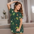 thumbnail image 3 of Fotbe Camp In The Forest Pattern Women's Cotton Nightgown Sleepwear Short Sleeves Shirt Casual Print Sleepdress, 3 of 6